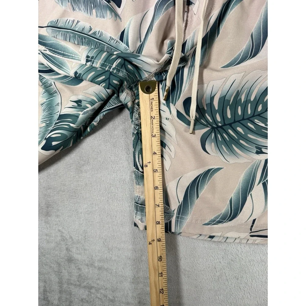 Hurley Board Shorts Mens 2XL Beige Green Floral‎ Lined Swimwear